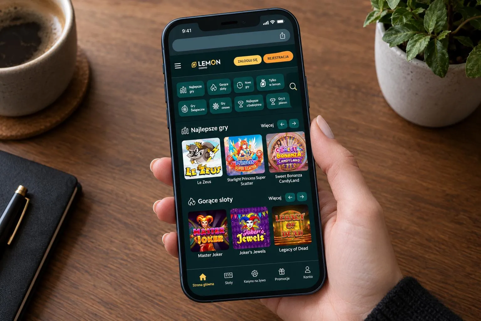 Gra mobilna i dostęp do Lemon Casino bonus bez depozytu na smartfonie