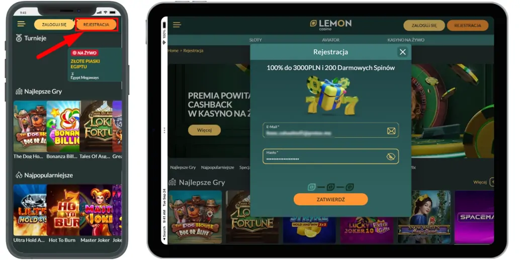 Lemon casino login