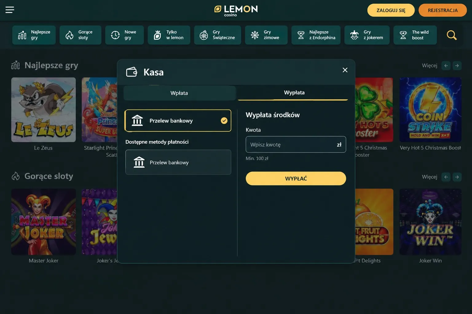 Wpłaty i wypłaty w Lemon Casino – lemon casino opinie